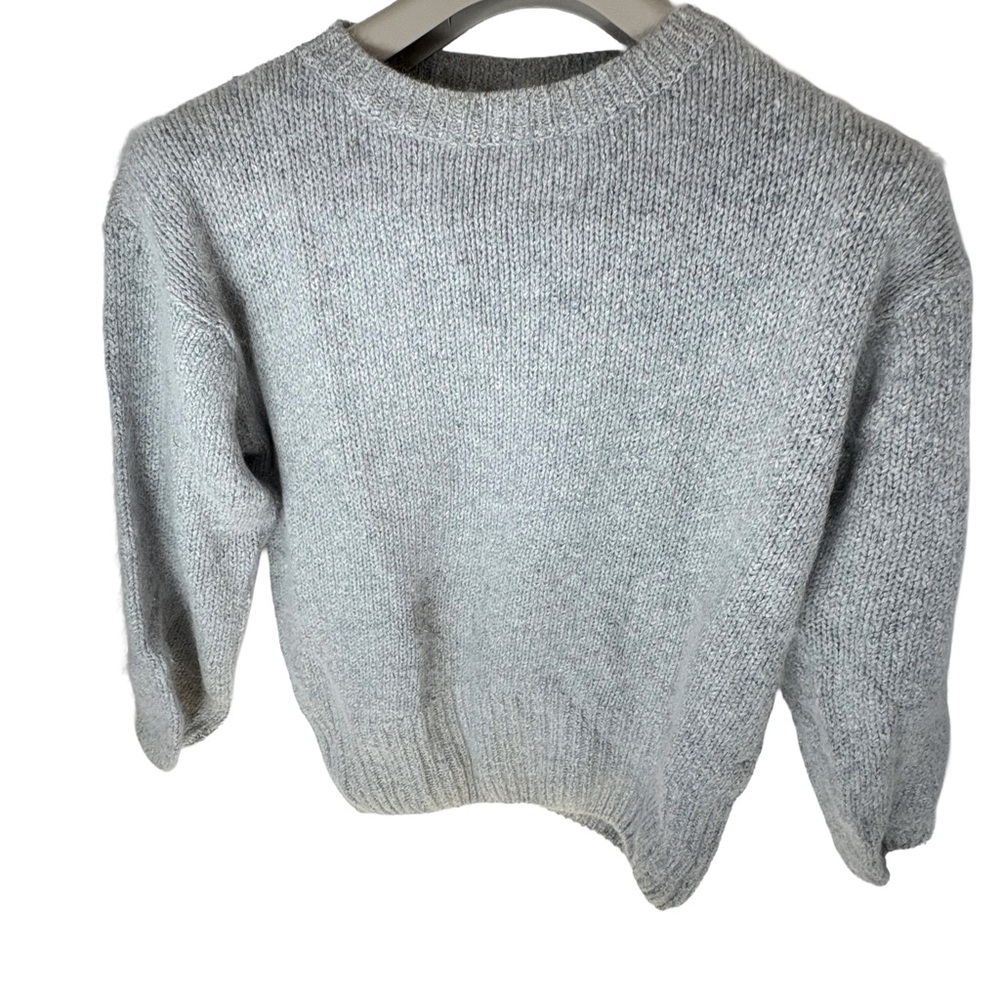 Vintage Semplice Large Silk Angora Blend Cozy Gray Knit Sweater